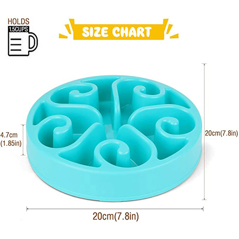 Bol pour chien, alimentation lente, mangeoire pour chiens, chats et animaux de compagnie, plat à manger en plastique, bol, nourriture pour chats, assiette anti-déglutition